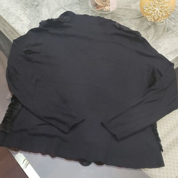 ❤ Picadilly Canada Black Two Tone Zip Up Sweater - Picture 7 of 9